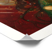 ブラウンヘアのクリスマスリフレクション女性 ポスター (角)