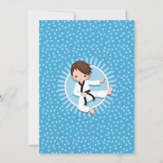 ブラウンヘアカラートフードボーイズ誕生日招待状 招待状 (裏面)