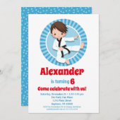 ブラウンヘアカラートフードボーイズ誕生日招待状 招待状 (正面/裏面)