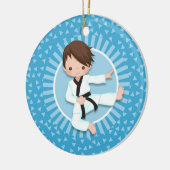 ブラウンヘアカーテボーイ柔道武術 セラミックオーナメント (左)