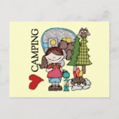 ブラウンヘアガール私はキャンプが大好き ポストカード (正面)