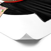 ブラウンヘアコケット卒業ファッションイラストレーション ポスター (角)