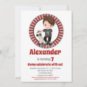 ブラウンヘアスケートボードボーイズ誕生日招待状 招待状 (正面)