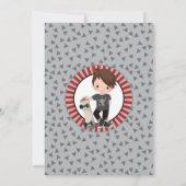 ブラウンヘアスケートボードボーイズ誕生日招待状 招待状 (裏面)