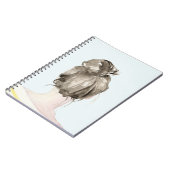 ブラウンヘアトップノット文 ノートブック (左側)