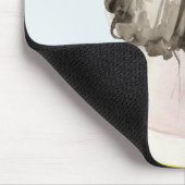 ブラウンヘアトップノット文 マウスパッド (コーナー)