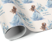 ブラウンヘアプリンセスと城 ラッピングペーパー (ロールコーナー)