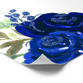 ブラウンヘアプリンセスネイビーフローラ誕生日歓迎 ポスター (角)