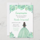 ブラウンヘアプリンセスミントフローラキンセアニェラ 招待状 (正面)