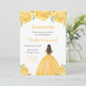 ブラウンヘアプリンセス金ゴールドフローラキンセアニェラ 招待状 (スタンド正面)