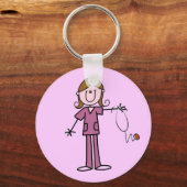 ブラウンヘアメススティックフィギュアナース キーホルダー (正面)