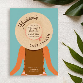 ブラウンヘアラストスプラッシュバチェロレッテプールパーティー 招待状