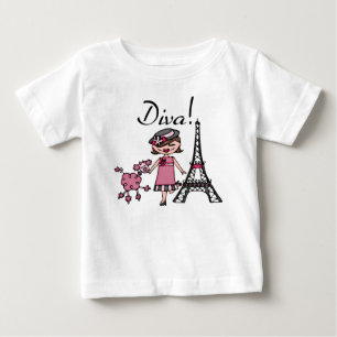 ブラウンヘアー ディーバ ベビー ノースリーブドレス ベビーTシャツ