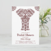ブラウンヘエレガントンナエレファントブライダルシャワー招待状 招待状 (スタンド正面)