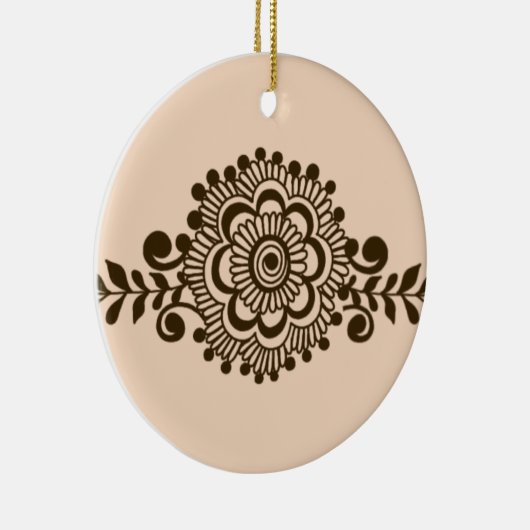 ブラウンヘンナタトゥー – ブラウンメフェンディモチーフ セラミックオーナメント (右)