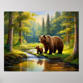 ブラウンベアとベビー4 ポスター