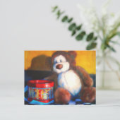 ブラウンベアと赤いドラムはがき ポストカード (スタンド正面)