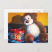 ブラウンベアと赤いドラムはがき ポストカード (正面/裏面)