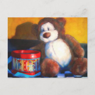 ブラウンベアと赤いドラムはがき ポストカード