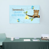 ブラウンベアと青いバンブルビーズボーイカスタムバナー 横断幕 (トレードショー)