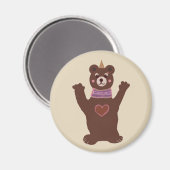 ブラウンベアのラウンドマグネット マグネット (正面/裏面)