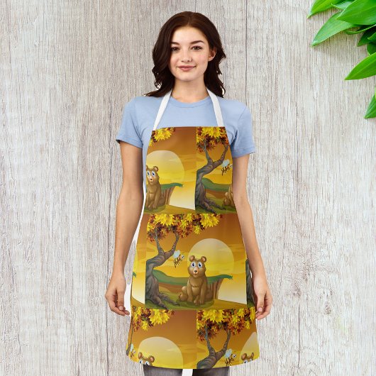ブラウンベアの夕日 エプロン