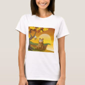 ブラウンベアの夕日 Tシャツ (正面)
