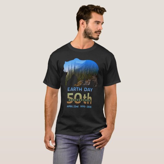 ブラウンベアアースの日50周年記念ギフト Tシャツ (正面フル)