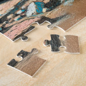 ブラウンベアオンマウンテンパステルチョークシーン ジグソーパズル (側面)