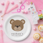 ブラウンベアテーマ ペーパープレート (パーティー)