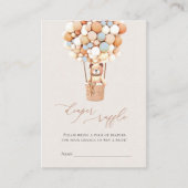 ブラウンベアバルーンおむつラッフルチケットエンクロシュル エンクロージャーカード (正面)