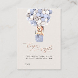 ブラウンベアバルーンおむつラッフルチケットエンクロシュル エンクロージャーカード