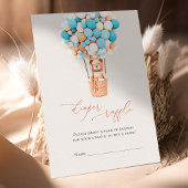 ブラウンベアバルーンおむつラッフルチケットエンクロシュル エンクロージャーカード