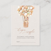 ブラウンベアバルーンおむつラッフルチケットエンクロシュル エンクロージャーカード (正面)