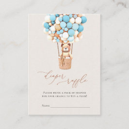 ブラウンベアバルーンおむつラッフルチケットエンクロシュル エンクロージャーカード