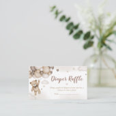 ブラウンベアバルーンベビーシャワーオムツラッフル エンクロージャーカード (スタンド正面)