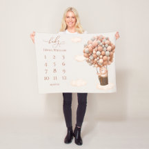 ブラウンベアバルーンベビーブランケフリースブランケット