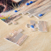 ブラウンベアブルーベリーパステルチョークアート ジグソーパズル (側面)