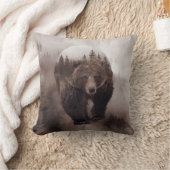 ブラウンベアーキャビンマウンテンロッジ装飾用クッション クッション (ブランケット)