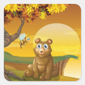 ブラウンベアーサンセット スクエアシール (正面)