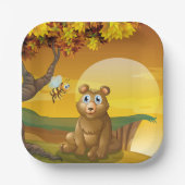 ブラウンベアーサンセット ペーパープレート (正面)