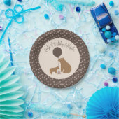 ブラウンベアーズバルーンケーキの最初の誕生日パーティー ペーパープレート (パーティー)