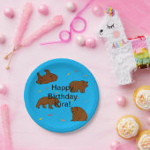 ブラウンベアーズ誕生日 ペーパープレート (パーティー)