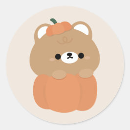 ブラウンベアーハロウィーン ラウンドシール