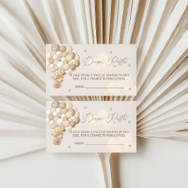 ブラウンベアーバルーンおむつラッフルベビーシャワーEnc エンクロージャーカード