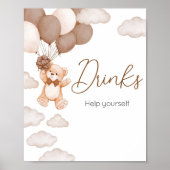 ブラウンベアーバルーンビー待ちベイビーシャワードリンク ポスター (正面)