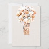 ブラウンベアーバルーンベビーブックエンクロージャカード 招待状 (裏面)