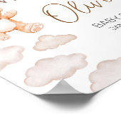 ブラウンベアーバルーン心待ちベビーシャワーへようこそ ポスター (角)