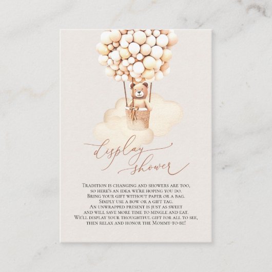 ブラウンベアーバルーン表示シャワーエンクロージャカード エンクロージャーカード (正面)