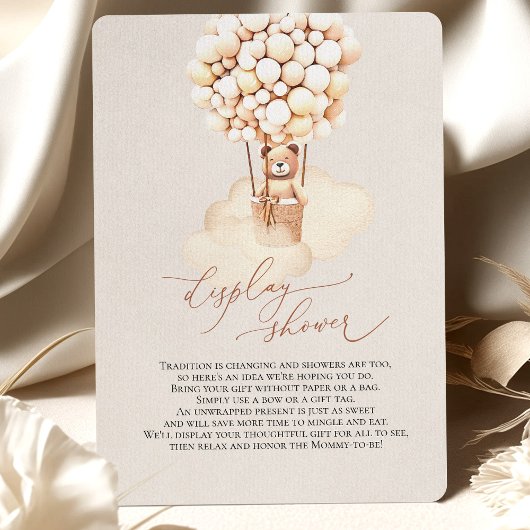 ブラウンベアーバルーン表示シャワーエンクロージャカード エンクロージャーカード